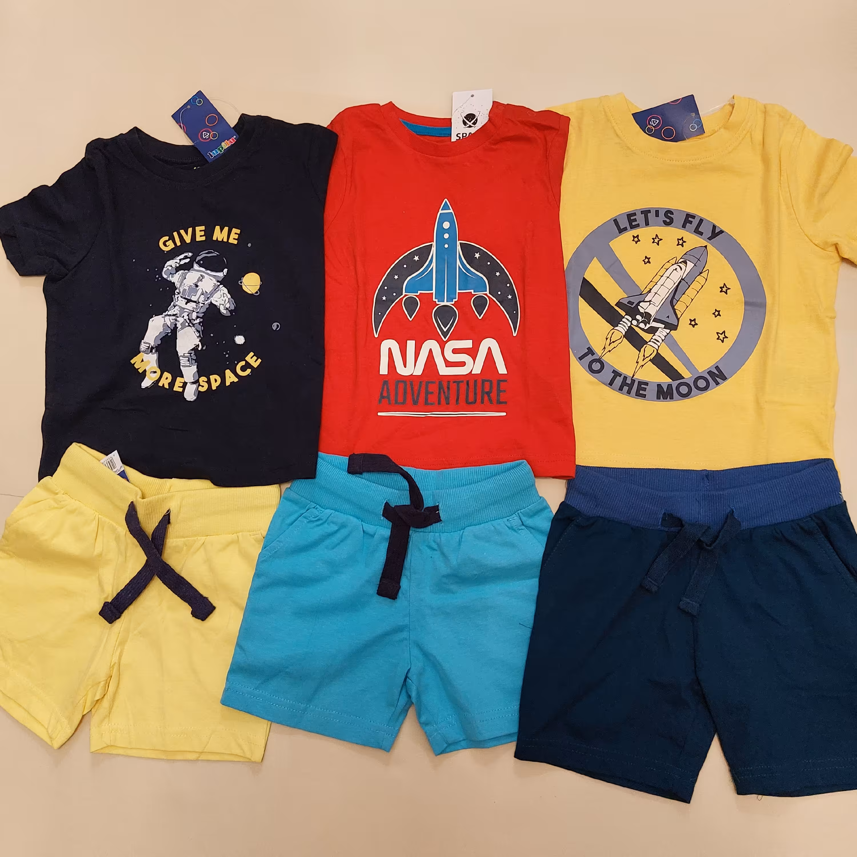 ست تیشرت شلوارک لوپیلو آلمان نخ پنبه جنس درجه یک پسرانه 