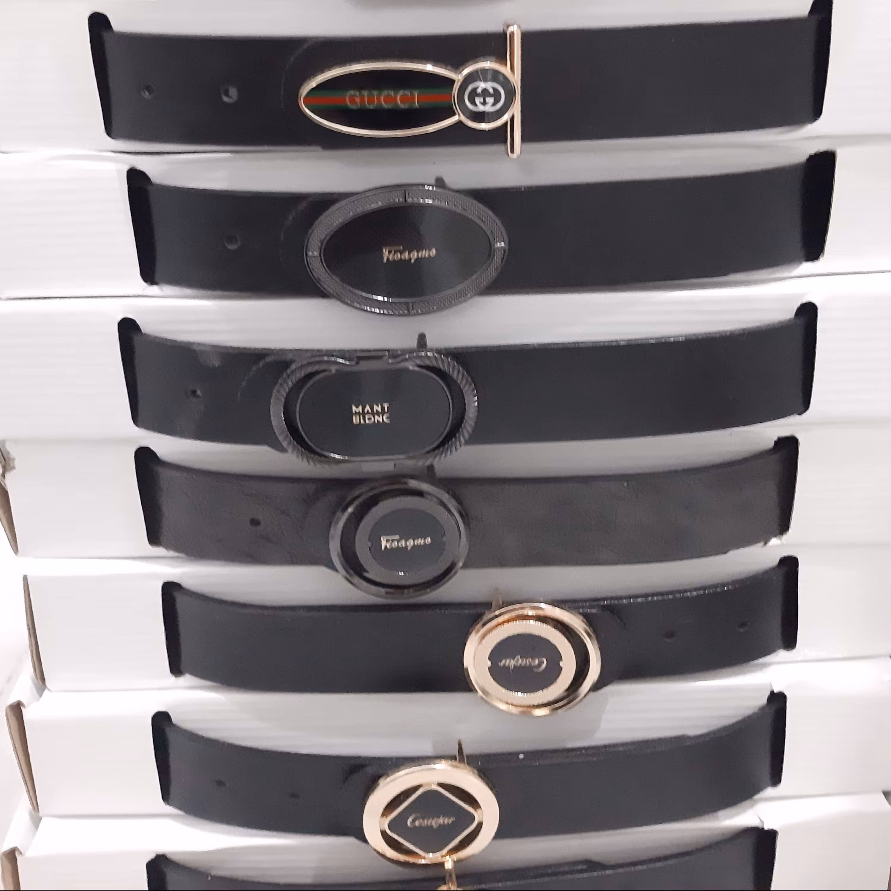 کمربند برند چرم صنعتی 3.5 سانت سفارش عمده جین 12 تایی