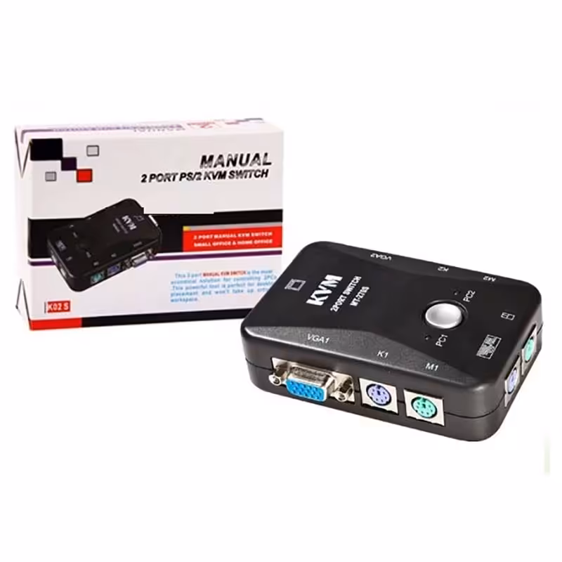 KVM Switch دستی 2 پورت K02S PS2