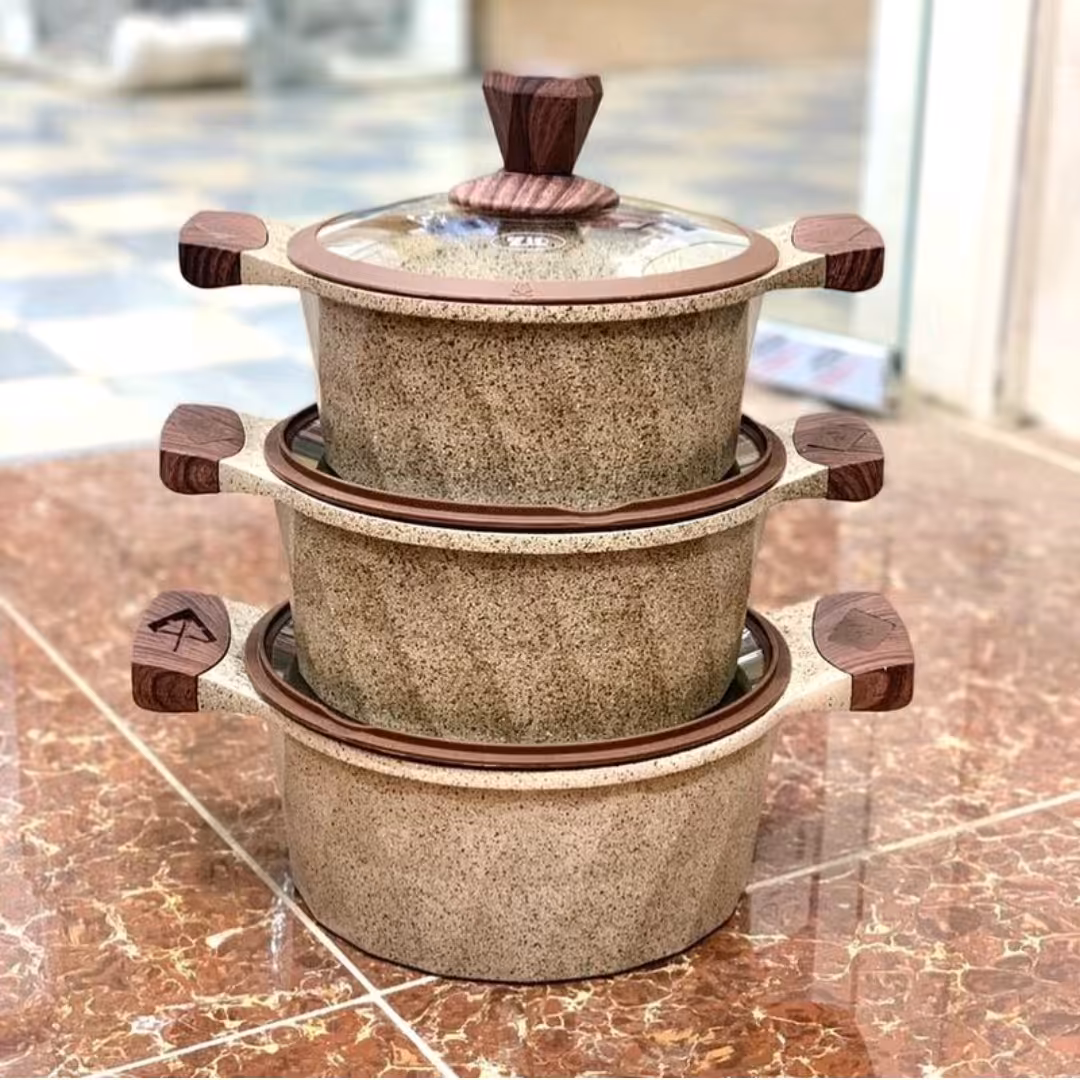 سرویس قابلمه شش پارچه زیو طرح دایموند مدل z-8170-22