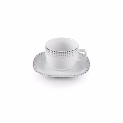 سرویس چای خوری مون بلان مشکی کواترو چینی زرین 6 نفره 12 پارچه