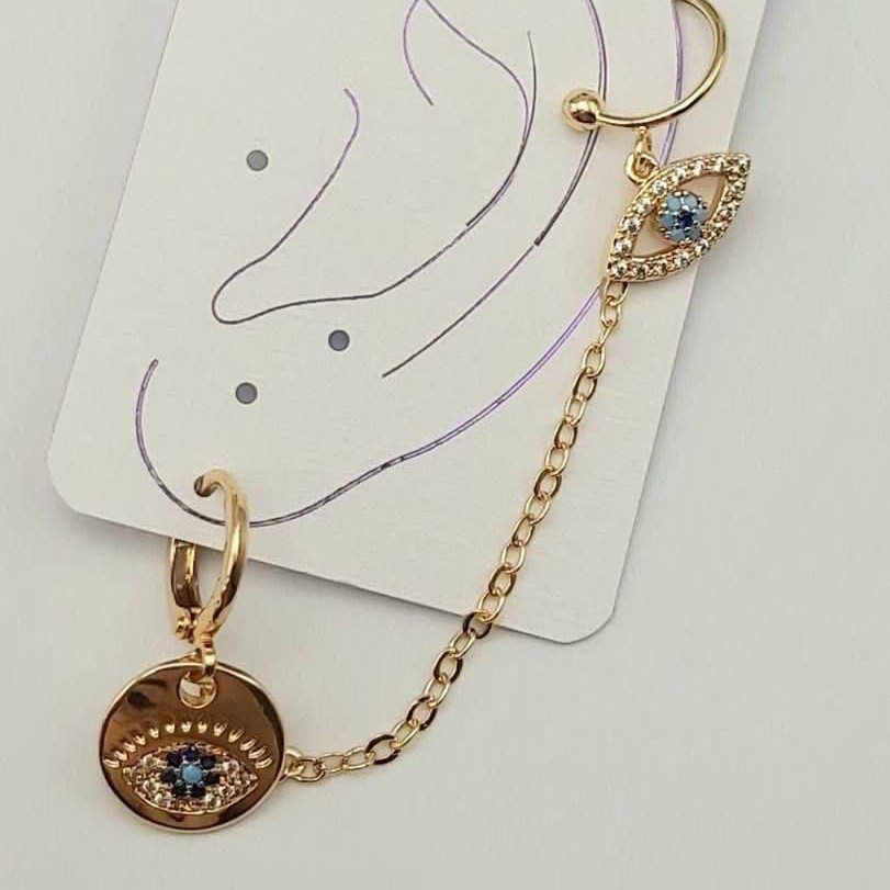 گوشواره ایرکاف کد11380برند ysxآبکاری طلارنگ ثابتضدحساسیت5