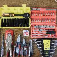 ابزارآلات دستی منزل و ماشین کیف ابزار 60 پارچه حرفه ای بکس انبرقفلی فرانسه سیم چین متر پیچگوشتی انبردست آلن ستاره دستکش