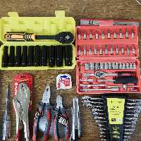 ابزارآلات دستی منزل و ماشین کیف ابزار 60 پارچه حرفه ای بکس انبرقفلی فرانسه سیم چین متر پیچگوشتی انبردست آلن ستاره دستکش