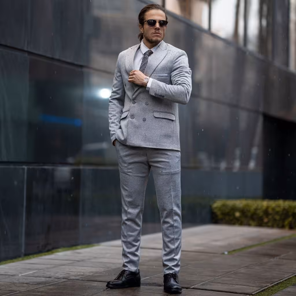 ست دو تیکه کت شلوار دبل برست مدل 320