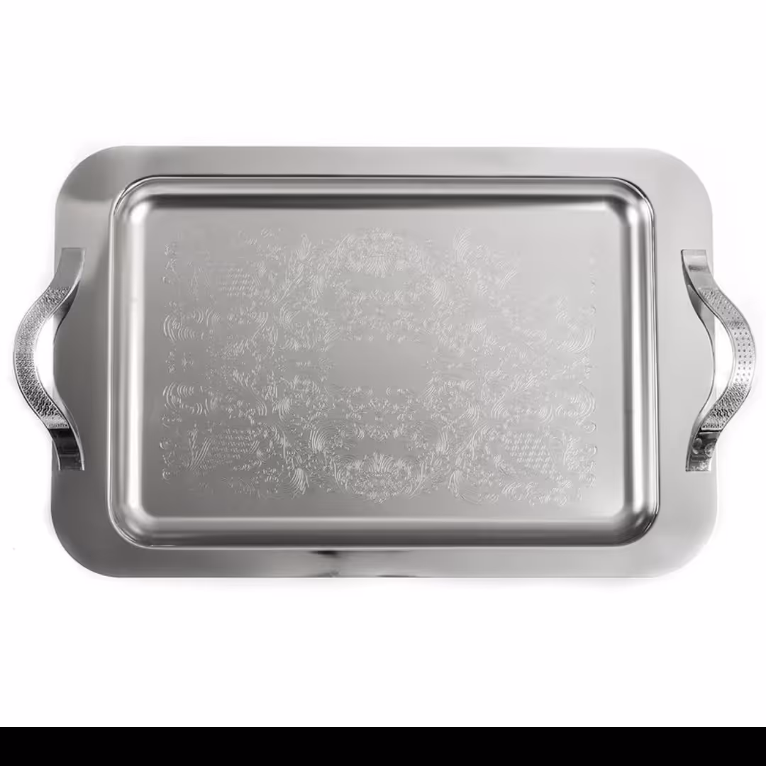 سینی مستطیل دسته رولکس استیل ضخیم
آهنربا نگیر حتی پیچ ها
