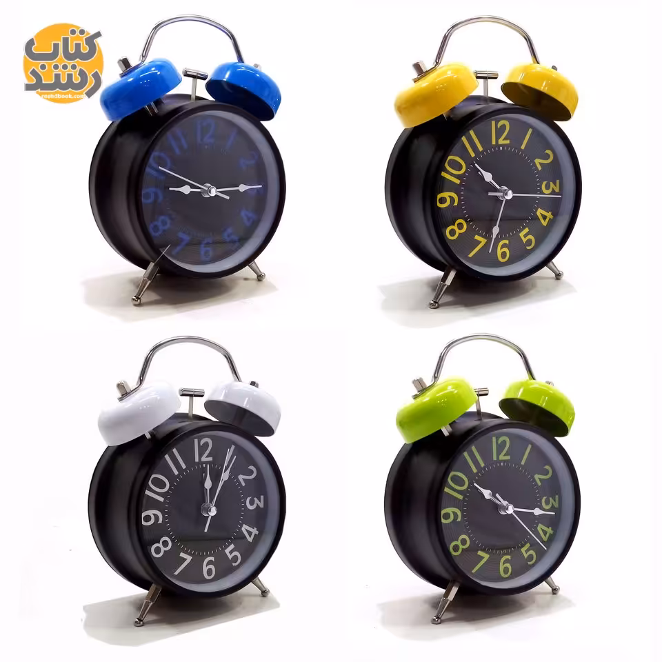 ساعت رومیزی زنگ دار استیل سایز بزرگ رنگبندی متنوع