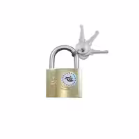 قفل آویز سایز 50 طرح برنجی 3 کلید معمولی BS