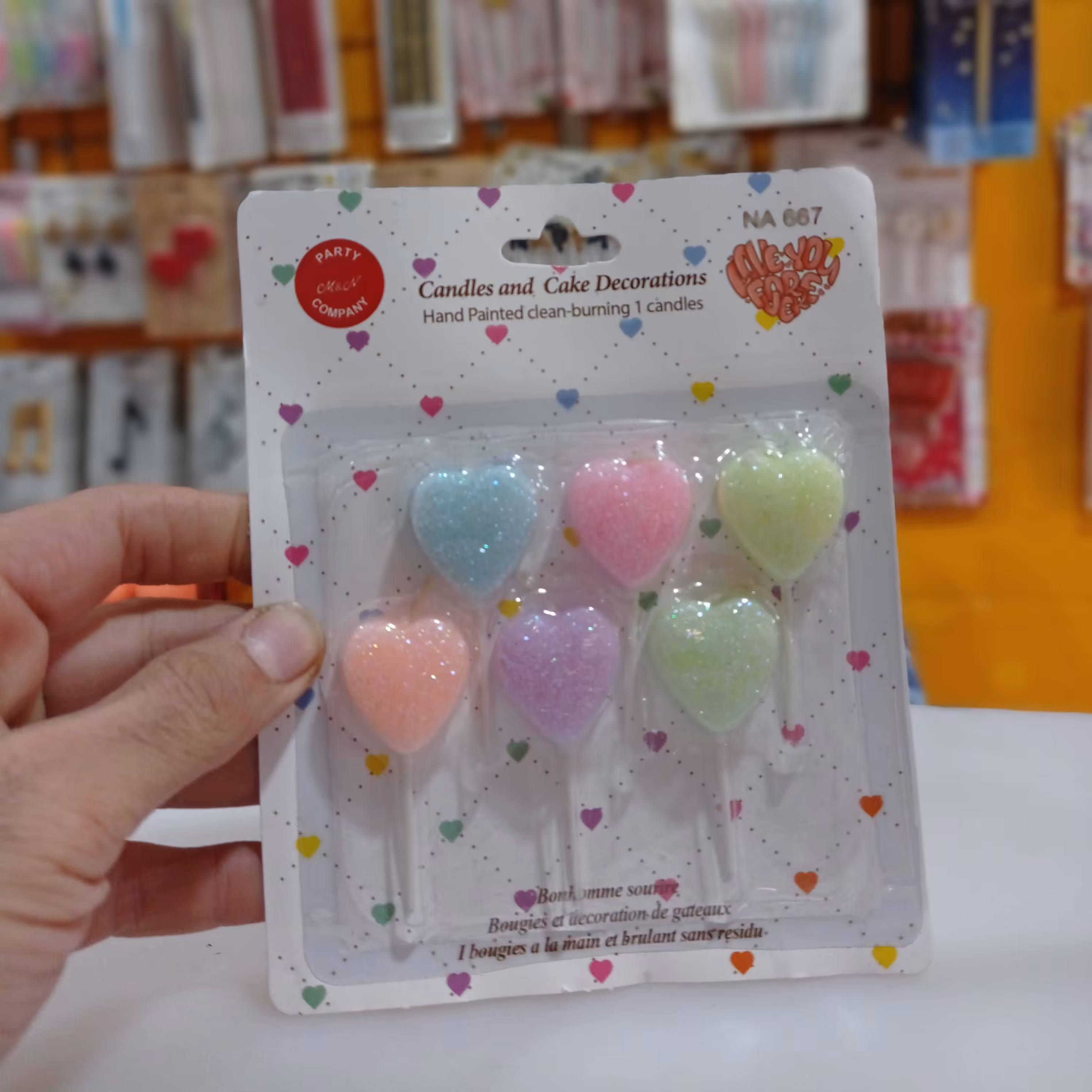 شمع شش قلب پاستیلی 