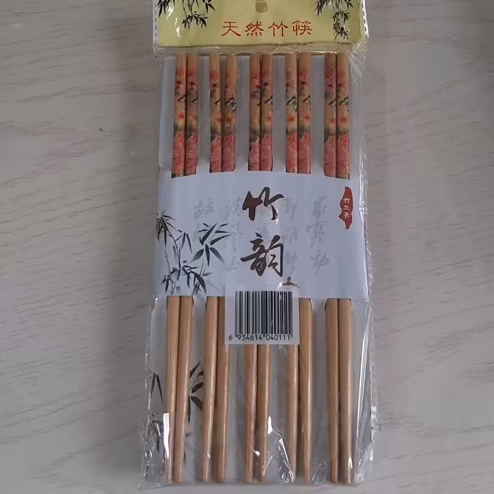 چاپستیک طرحدار چینی بامبو  5 جفتی  