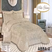 روتختی مخمل شانل white homeمدل abra دونفره 8 تکه رنگ نسکافه ای 