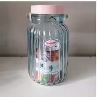 بانکه ترشی آوین سایز 5 برند معتبر کاجین با رنگبندی مختلف درب پیچی دسته دار مقاوم