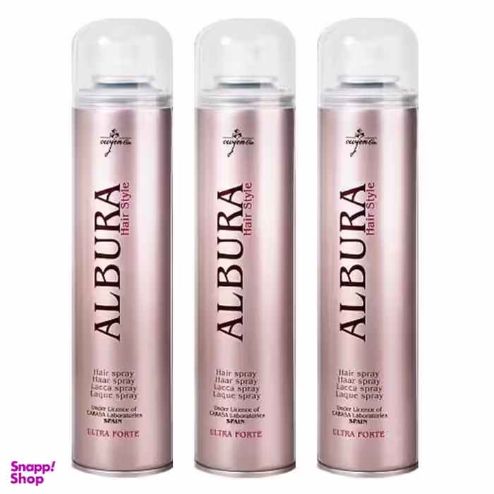 اسپری چسب مو آلبورا (Albura) مدل Ultra Forte حجم 250 میلی‌ لیتر مجموعه 3 عددی