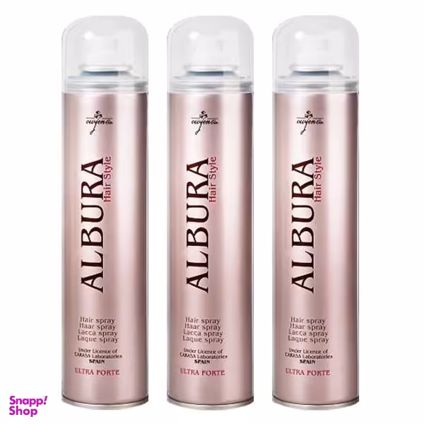 اسپری چسب مو آلبورا (Albura) مدل Ultra Forte حجم 250 میلی‌ لیتر مجموعه 3 عددی