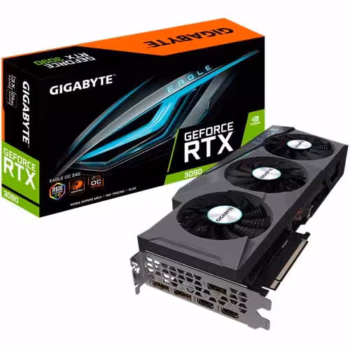 خرید کارت گرافیک گیگابایت Graphics Gigabyte GeForce RTX 3090 EAGLE OC 24G با بهترین قیمت