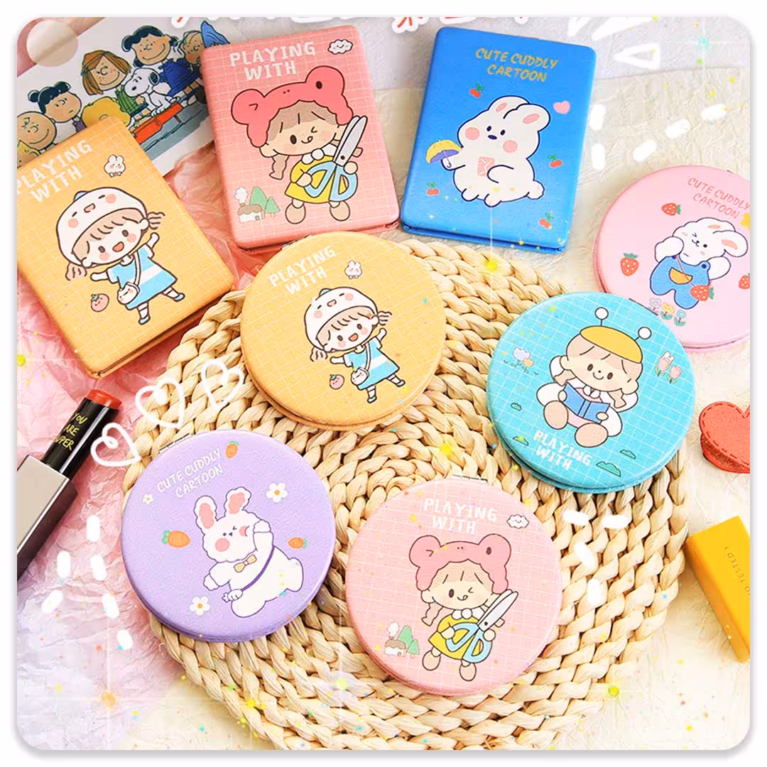 آینه گرد دخترک خرگوشی