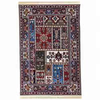 گلیم ماشینی یک و نیم متری  (1.5-1) -  طرح قاب بژ -  فرش و گلیم جزیره