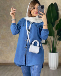 مانتو اسپرت زنانه جین کاغذی مدل برکه ال