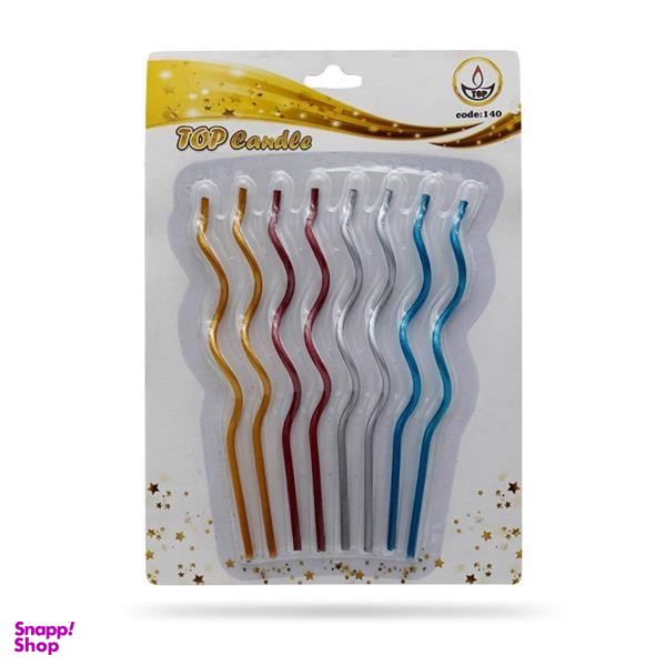 شمع تولد مدل ماکارانی بسته 8 عددی