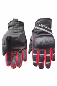 دستکش موتورسیکلت مشکی مردانه VN9010 SOFTSHELL محافظت شده موتور سیکلت سیاه Venom
