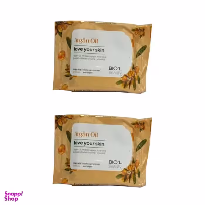 دستمال مرطوب بیول (Biol) مدل آرگان مجموعه 2 عددی