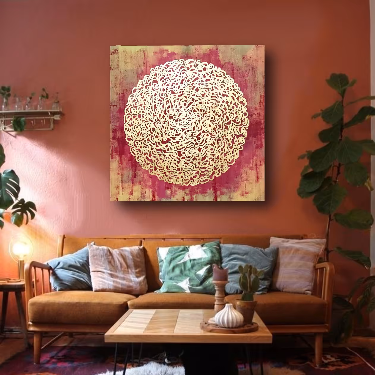 تابلو نقاشیخط رز زرد