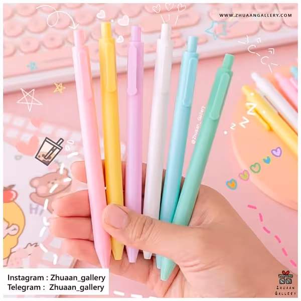 خودکار فشاری Solid Color پاستلی