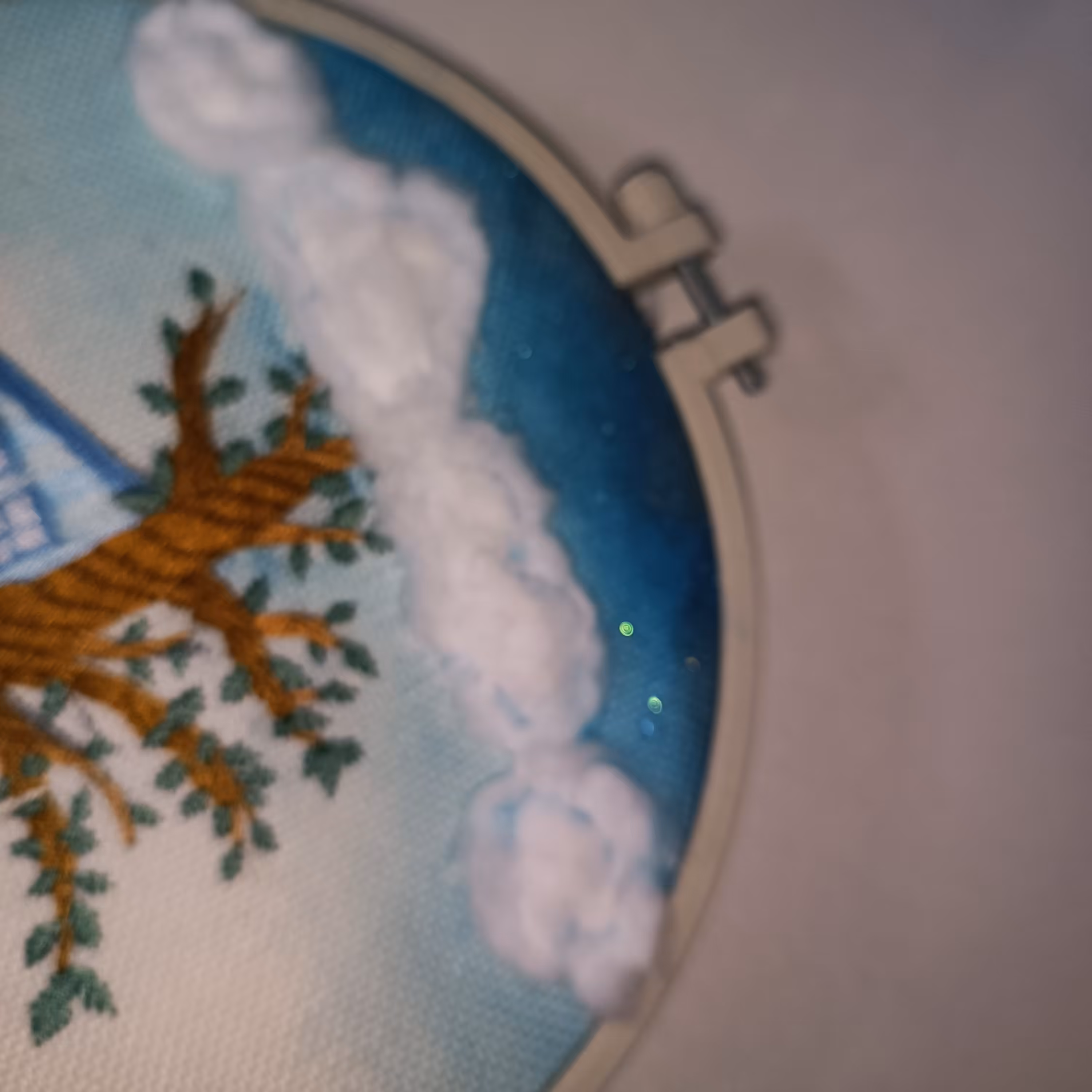 تابلو گلدوزی آسمان ابری