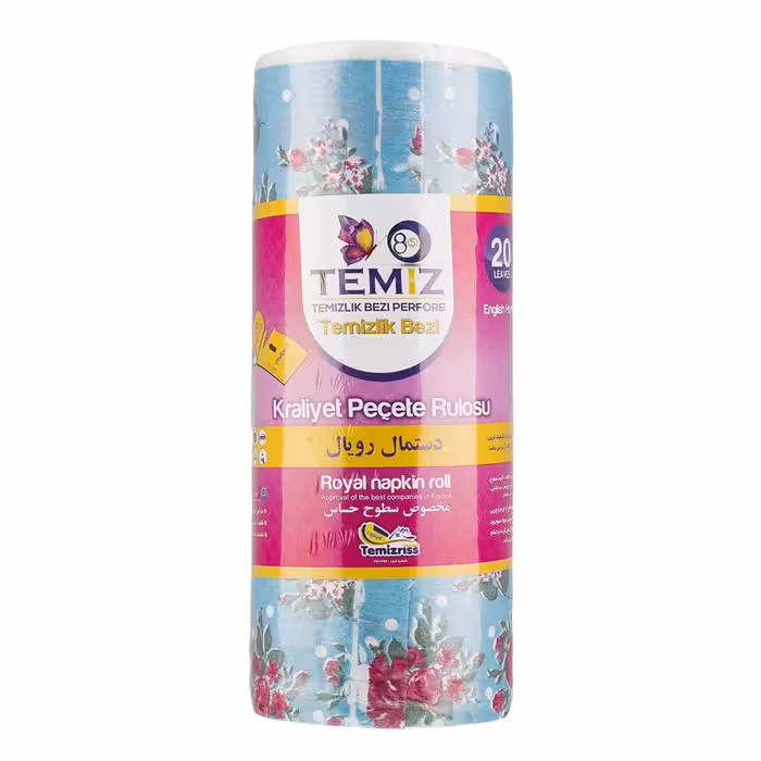 دستمال تنظیف رولی طرحدار تمیز مخصوص سطوح حساس20 برگ