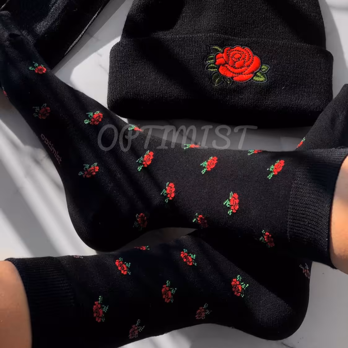 جوراب نیم ساق طرح گل