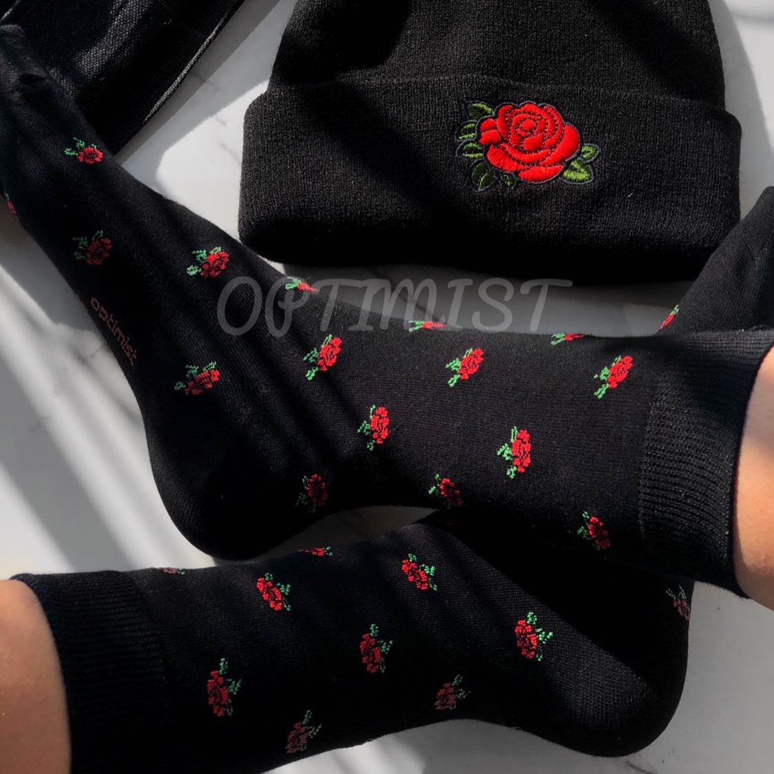 جوراب نیم ساق طرح گل
