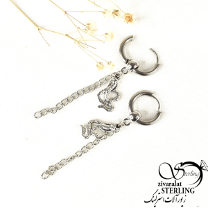 گوشواره استیل آویز مار کد 8724