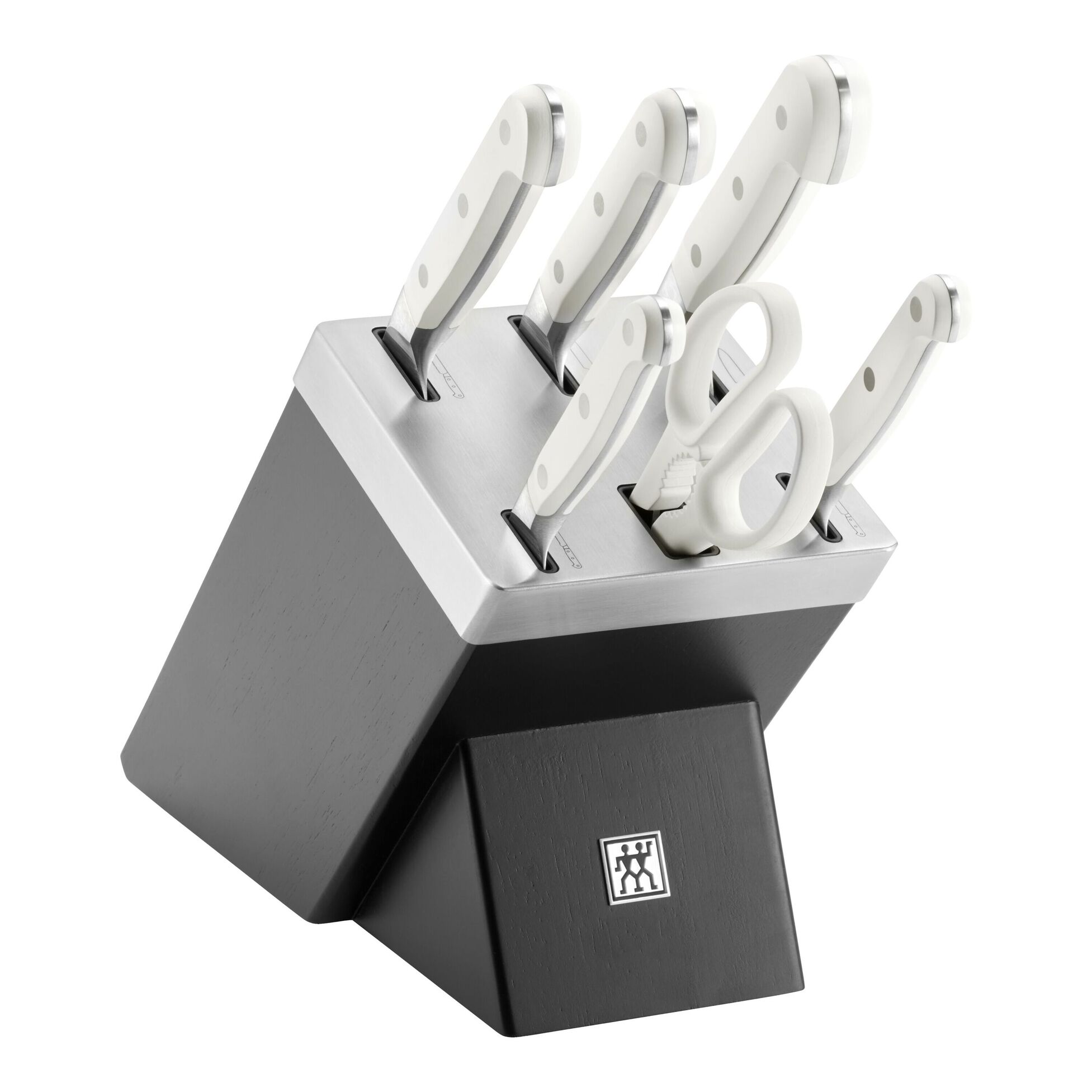 سرویس چاقو 7پارچه زولینگ مدل پرو سفید با استند خود تیز شونده Zwilling pro sharp block 7pcs knife set