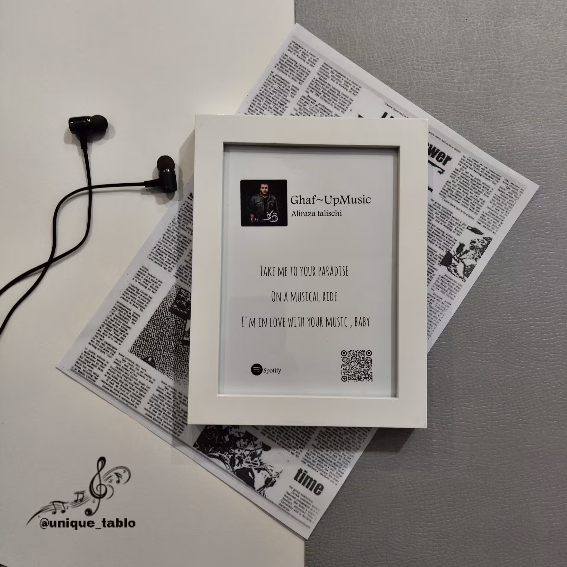 تابلو موزیک ابعاد a5