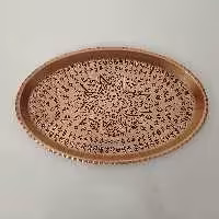 سینی مسی طرحدار بیضی شکل سایز 5 زنجانیها