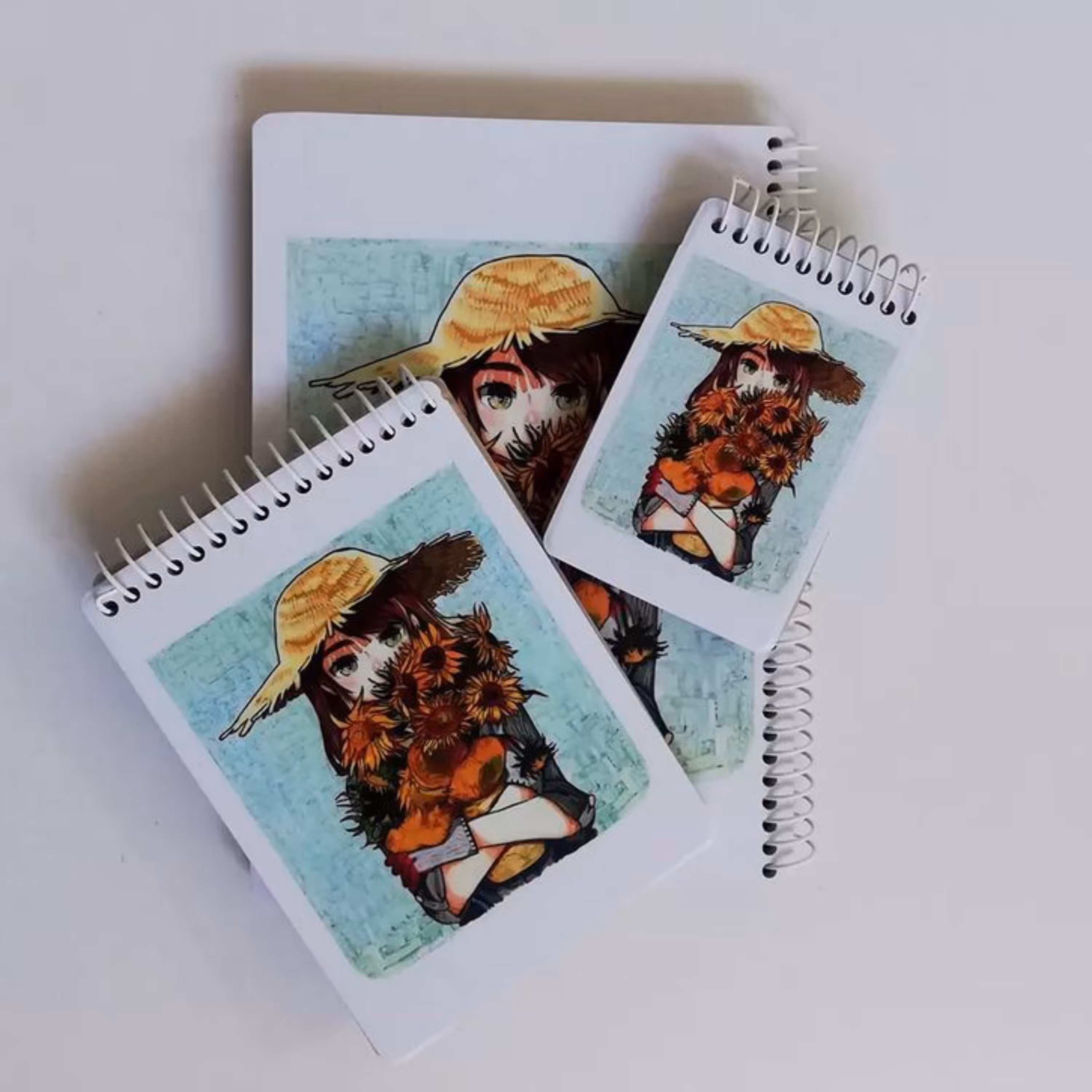 ست سه عددی دفترچه طراحی کرافت طرح دختر افتابگردون