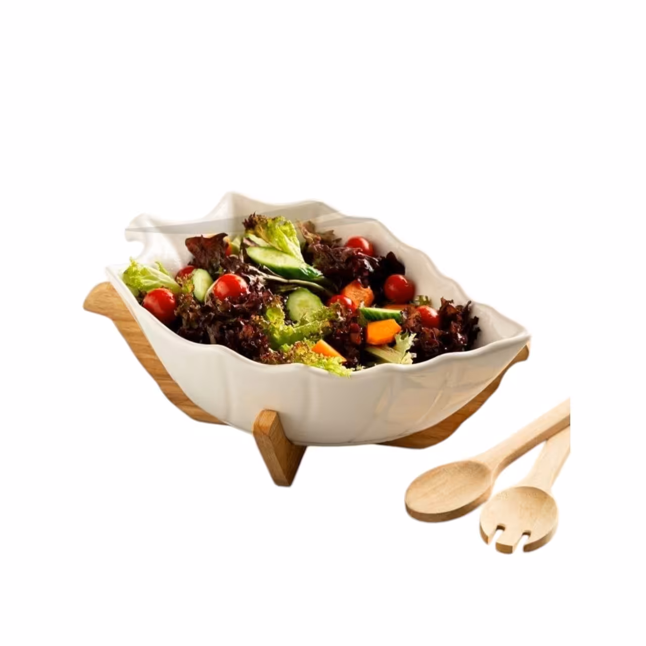 کاسه سالاد و میوه خوری سرامیکی بتونی مدل برگ