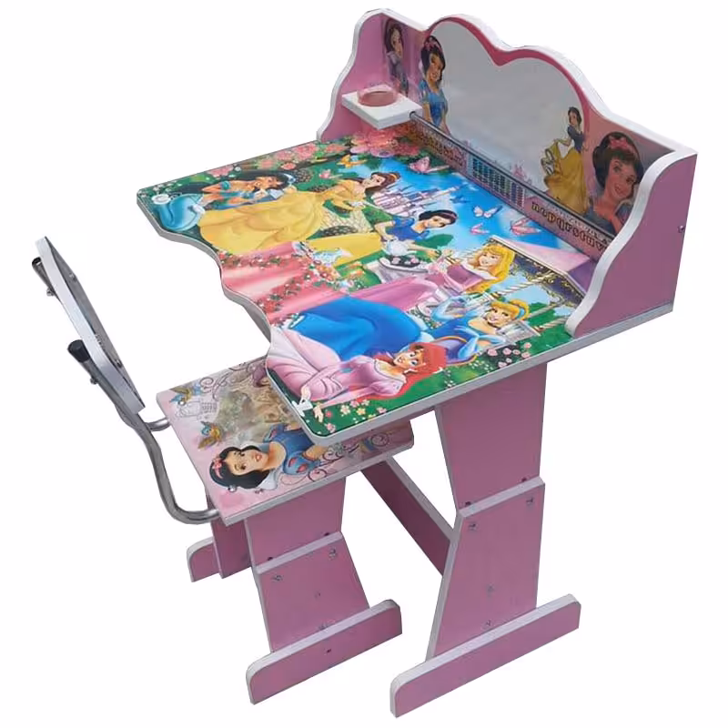 خرید میز و صندلی تحریر کودک طرح پرنسس های دیزنی مدل MDF
