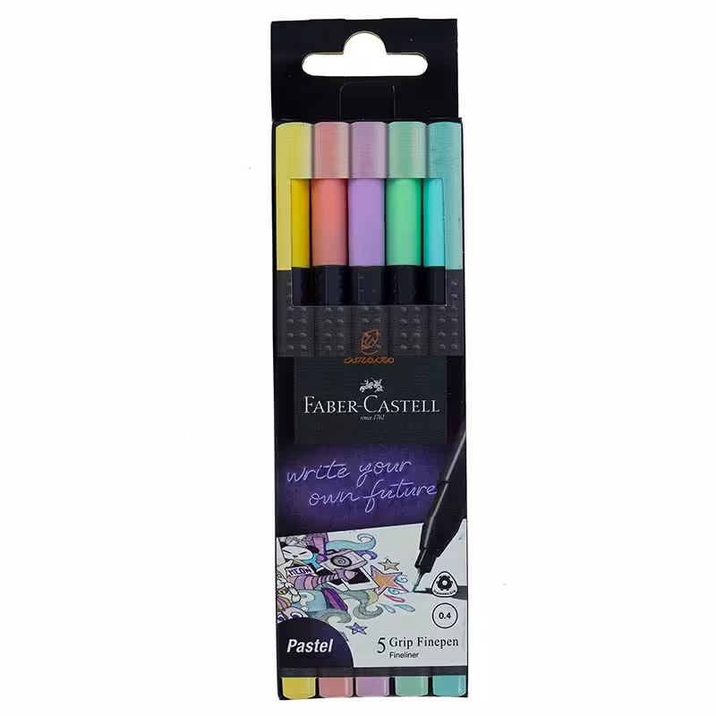 روان نویس 5 رنگ پاستلی فاین پن مدل 1602 فابرکاستل FABERCASTELL