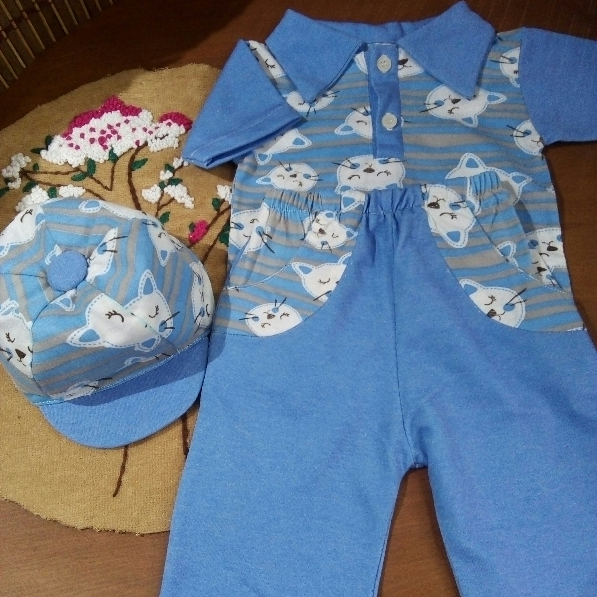 لباس نوزاد 3تکه سایز 2 (6تا 9ماهگی )