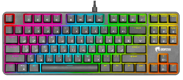 کیبورد سیمی گیمینگ Green مدل GK801-RGB با سوییچ آبی