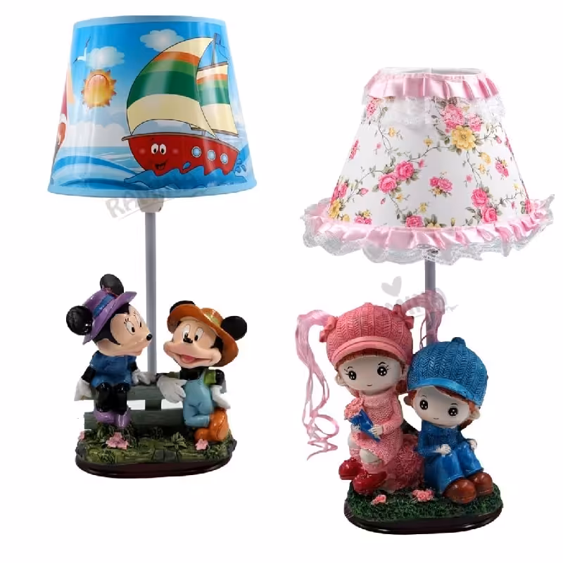 آباژور اتاق بچه با طرح دختر و پسر