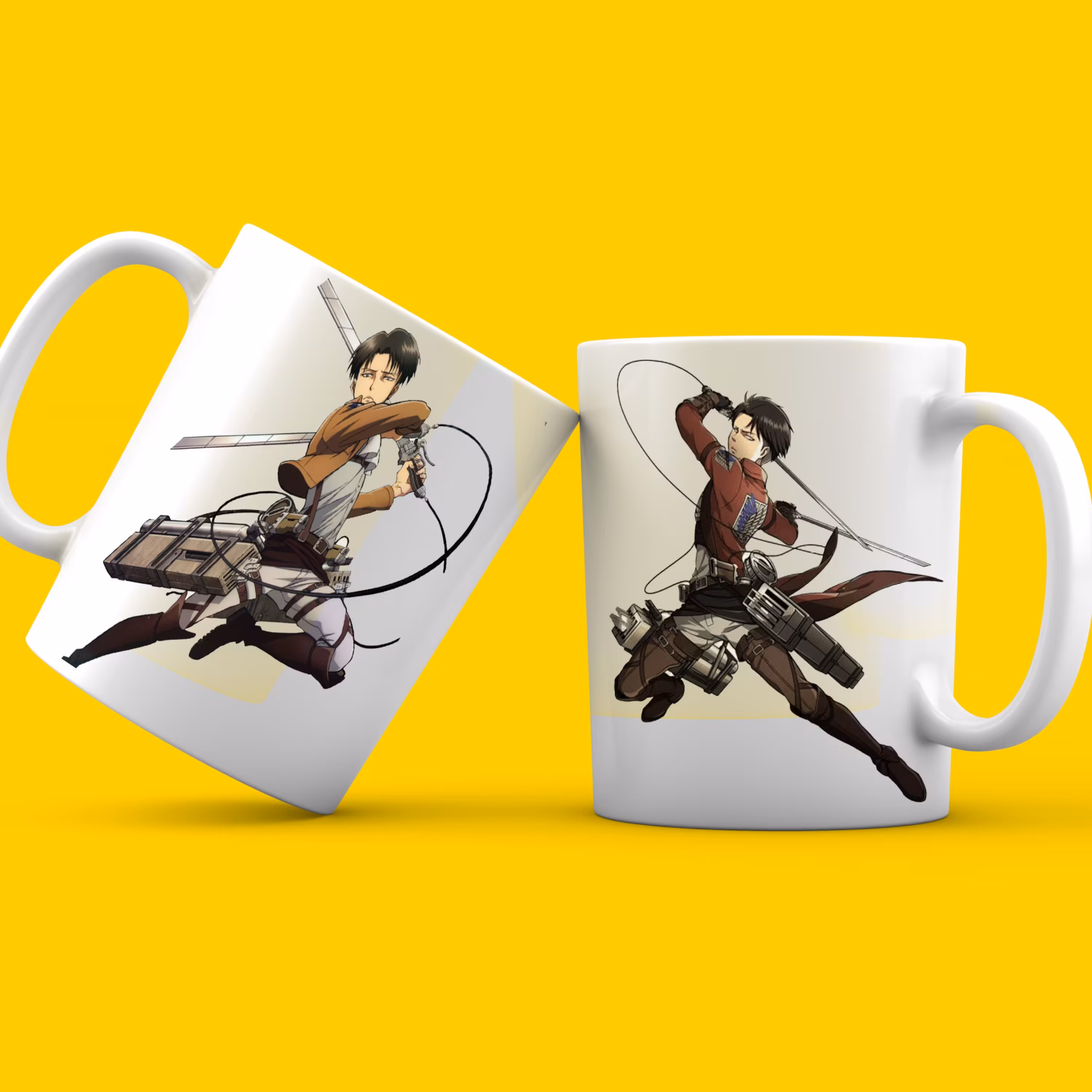 ماگ سرامیکی سفید با طرح حمله به غول ها اتک آن تایتان کد 02