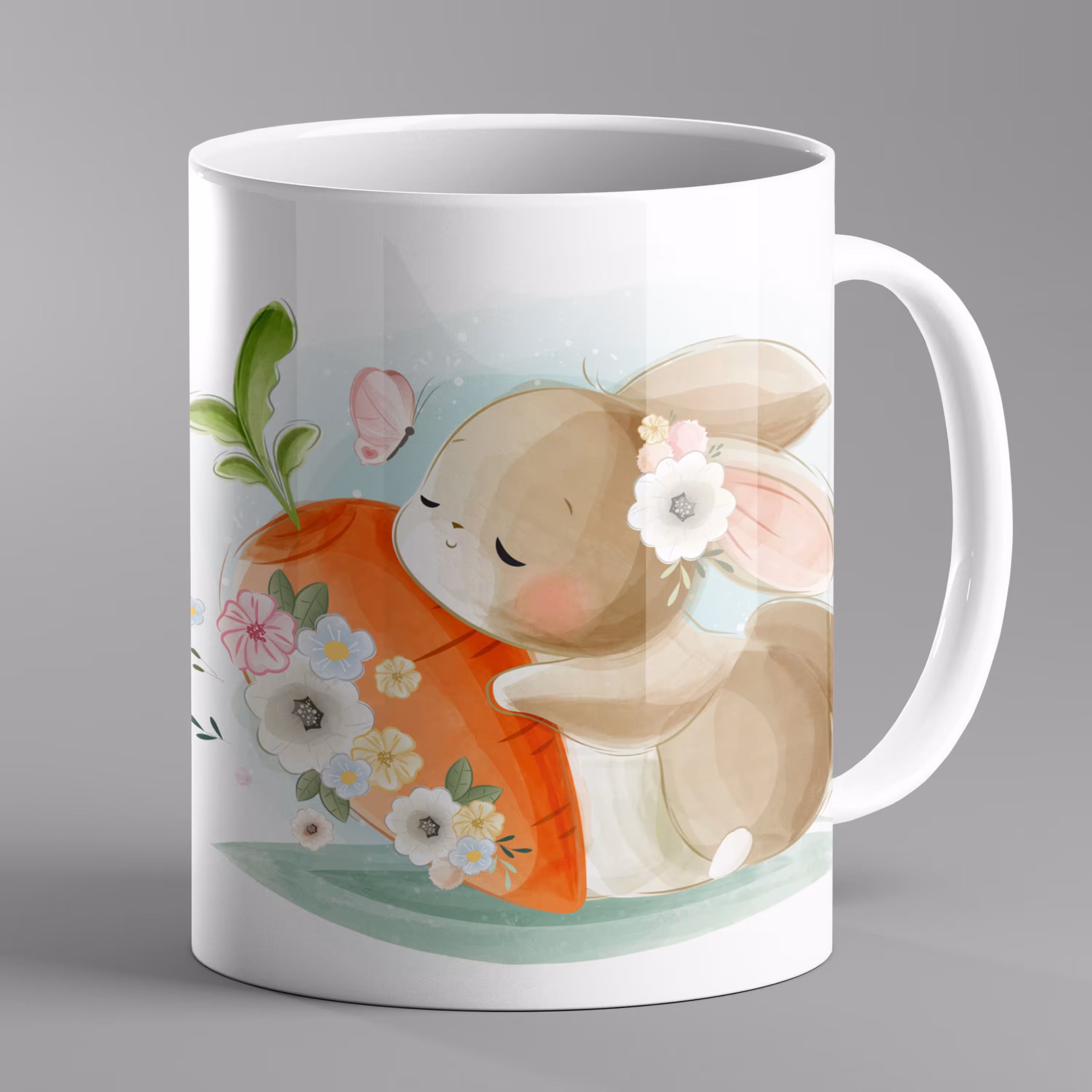 ماگ سرامیکی طرح خرگوش کوچولو و هویجش - چاپ سابلیمیشن - کیفیت عالی