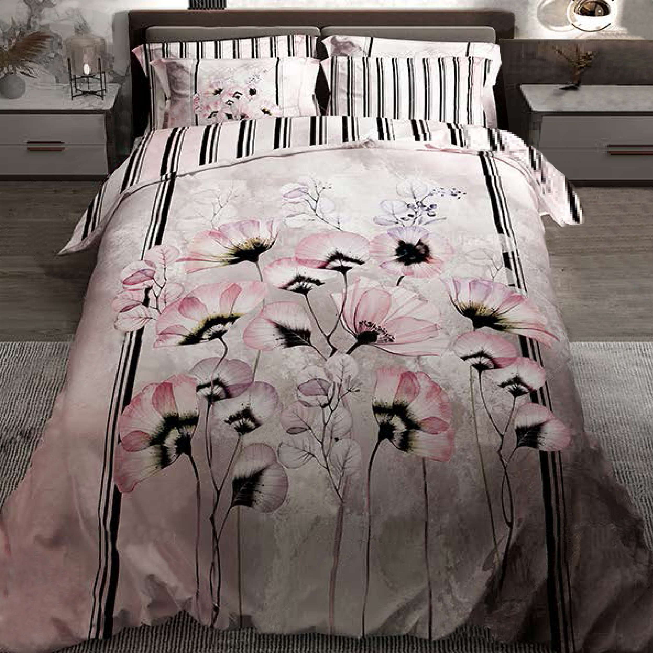 سرویس خواب ترکسان  کد T48  یک نفره 4 تکه دو رو طرحدار