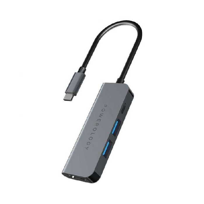 هاب 4 پورت USB-C برند Powerology مدل P4CHBGY