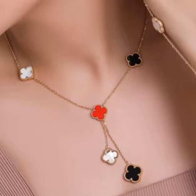 گردنبند ونکلیف رنگی استیل 