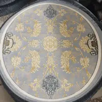 فرش گرد 1.5در1.5 دیزاین 700 طرح ساینا نقره ای