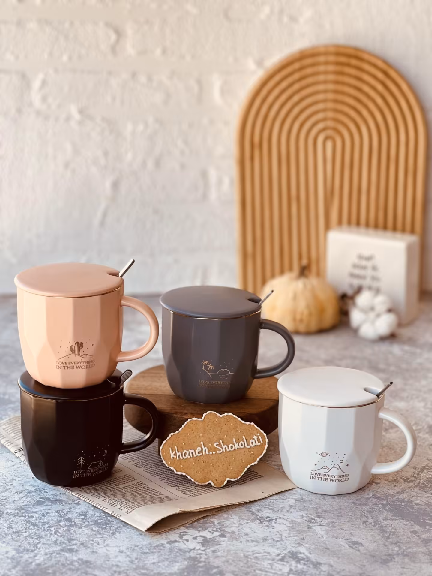 ماگ چندضلعی طرح طبیعت کد0012