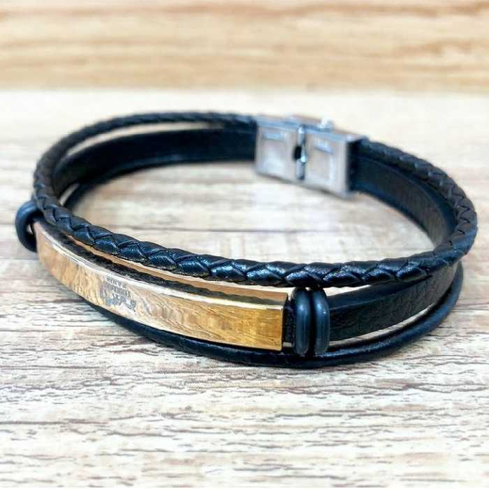 دستبند چرم اسپرت 3 لاین مارک هرمس